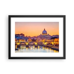 Plakat w czarnej ramie - Zmierzch nad Wiecznym Miastem - 40x30 cm