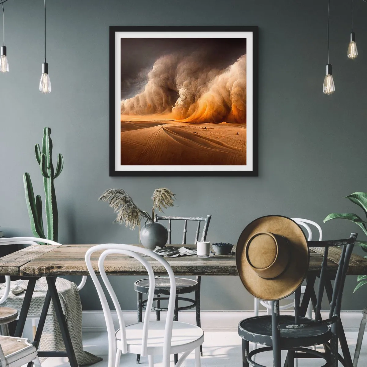 Plakat w czarnej ramie - Gniew pustyni - 60x60 cm