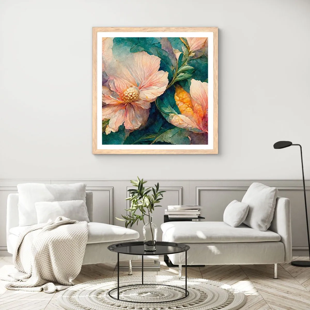 Plakat w ramie jasny dąb - Sama subtelność - 60x60 cm
