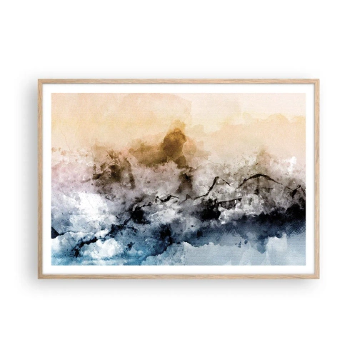 Plakat w ramie jasny dąb - Zatopione w tumanie mgły - 100x70 cm