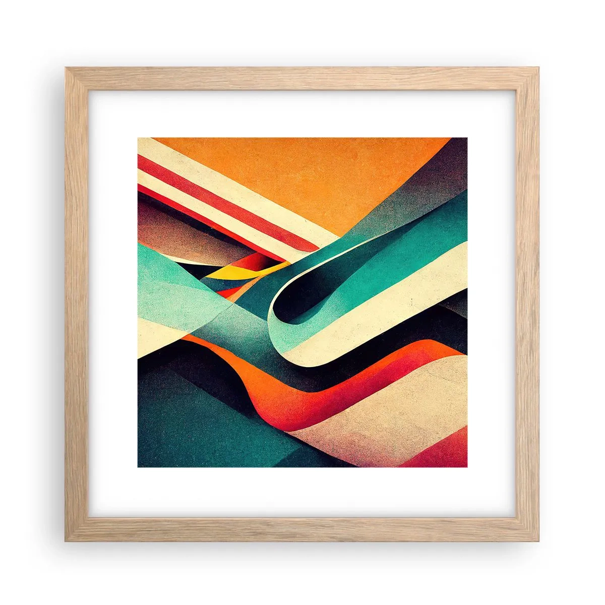 Plakat w ramie jasny dąb - Kompozycja intensywna - 30x30 cm