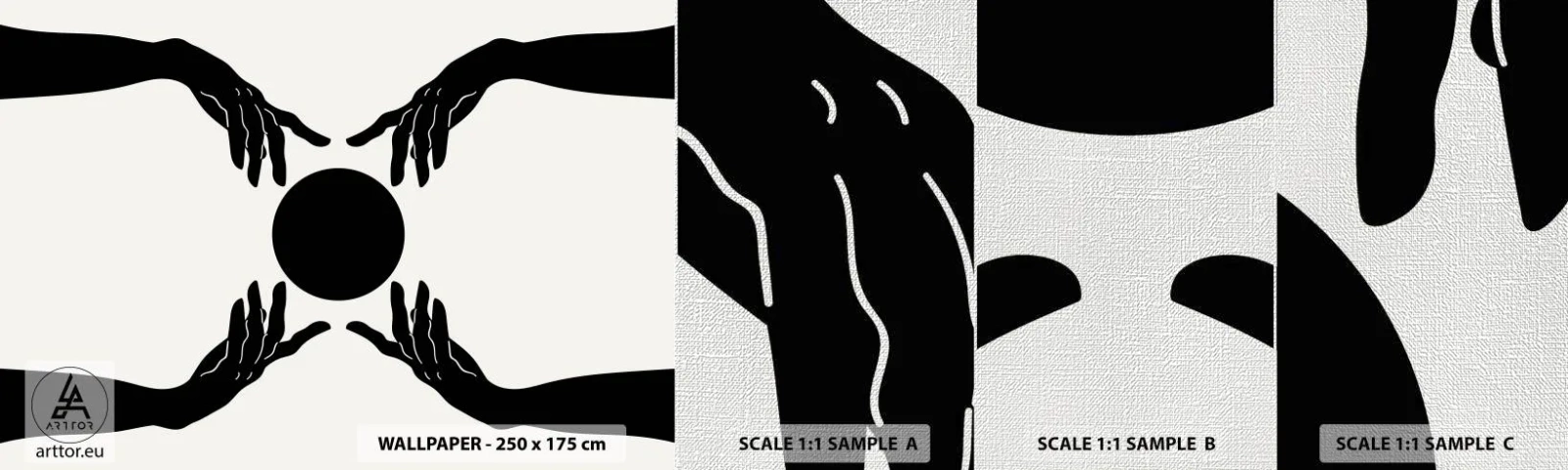 Fototapeta Próbka Premium Canvas - Tajemny znak - Ręce, Kula, Dłonie - 100x30 cm