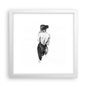 Plakat w białej ramie - Przy niej świat znika - 30x30 cm