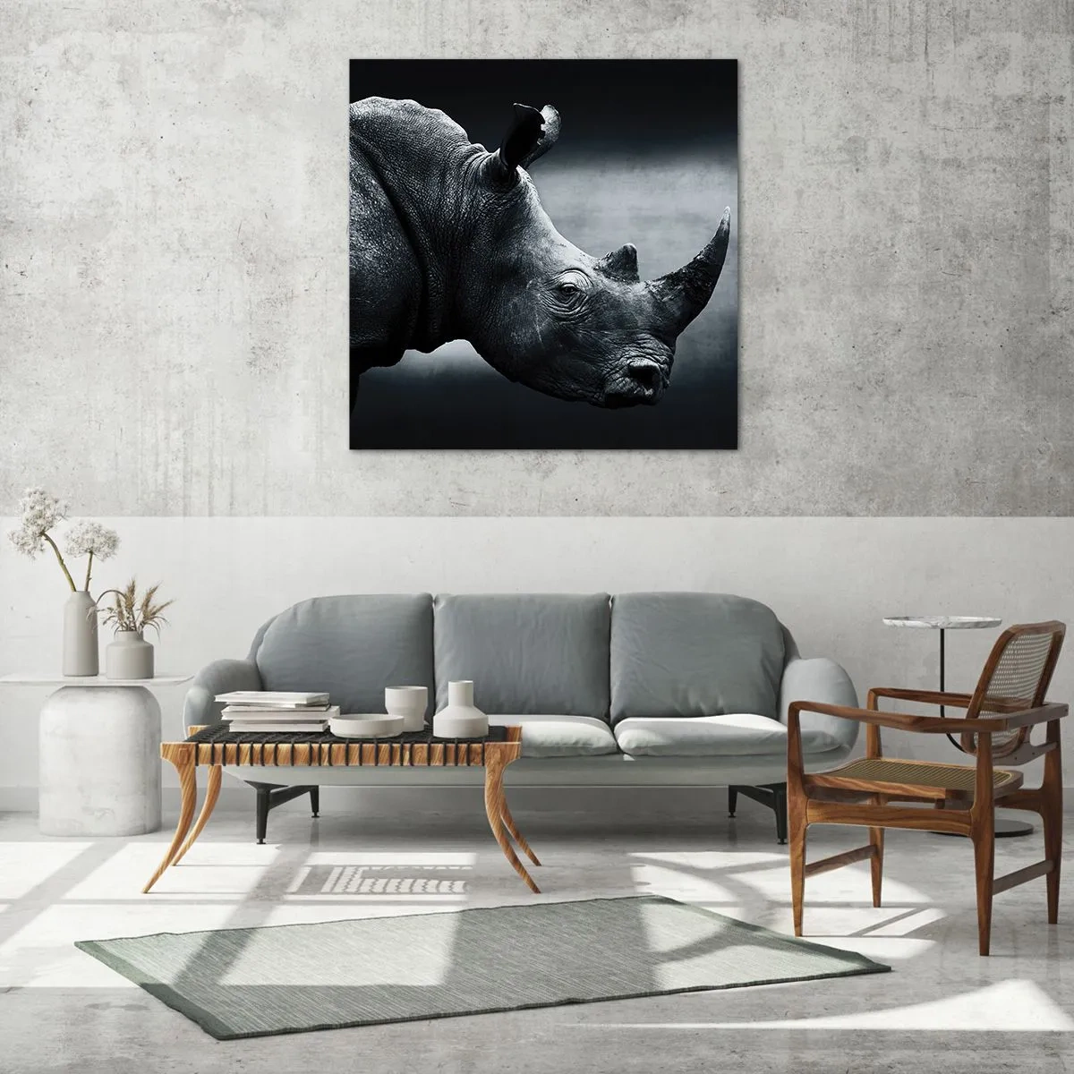 Obraz na szkle - Prawy profil - 60x60 cm