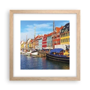 Plakat w ramie jasny dąb - Radosne nabrzeże - 30x30 cm