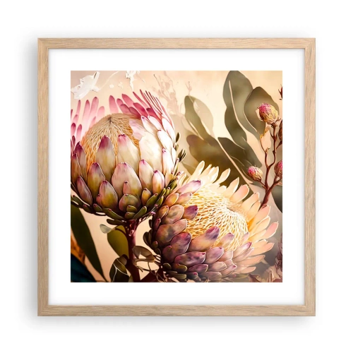 Plakat w ramie jasny dąb - Czule objęte - 40x40 cm