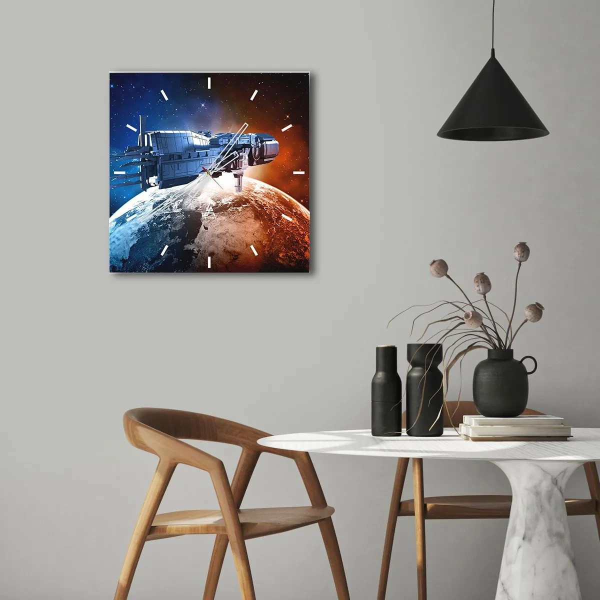 Zegar ścienny - Uważny obserwator - 40x40 cm