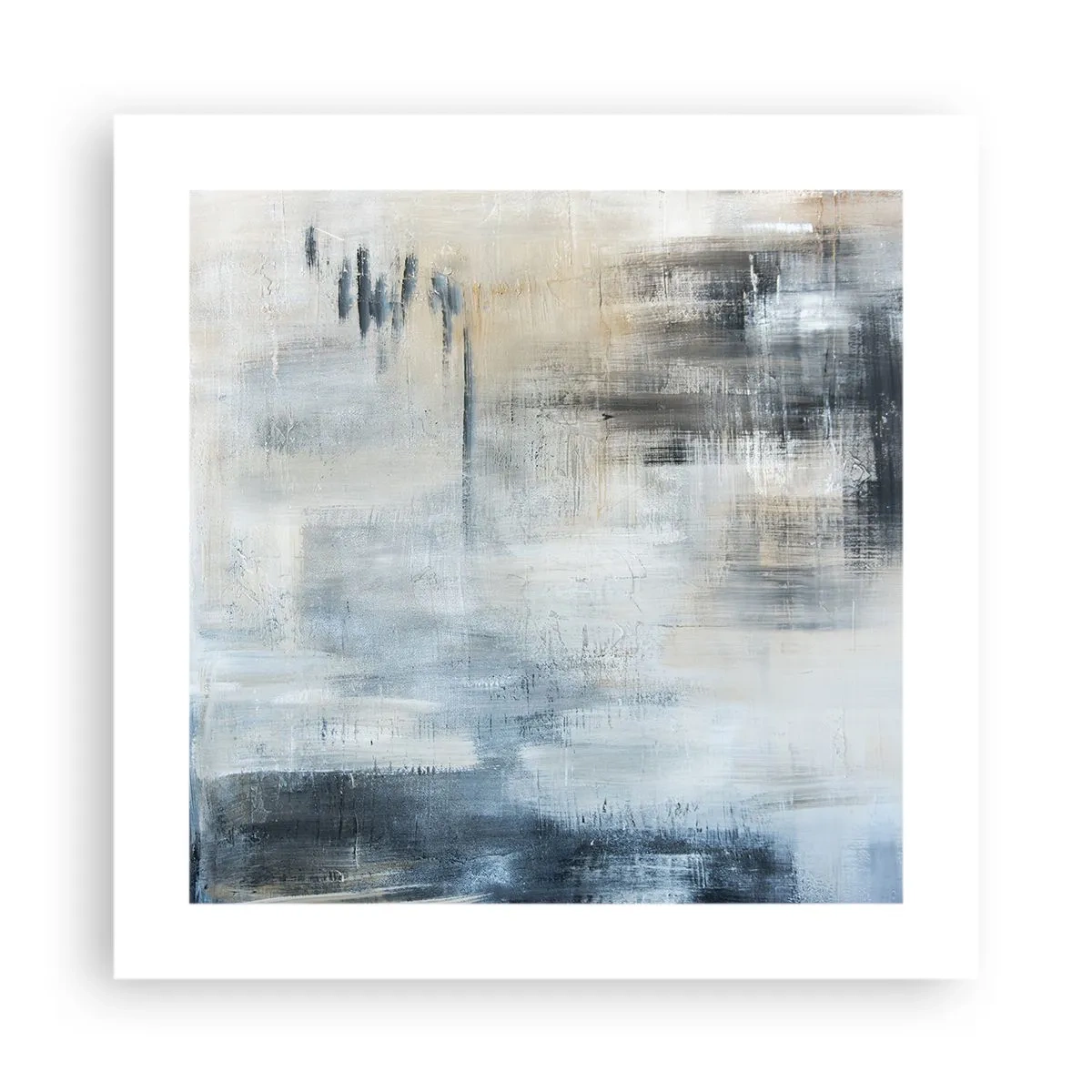 Plakat - Za zasłoną błękitu - 40x40 cm