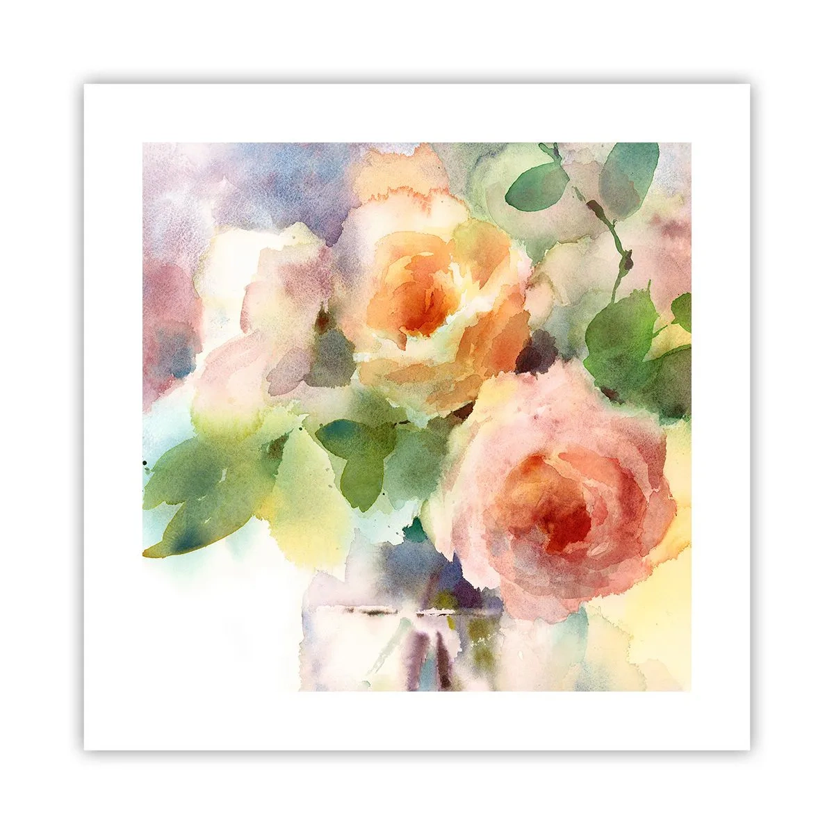 Plakat - Delikatne jak akwarela - 40x40 cm