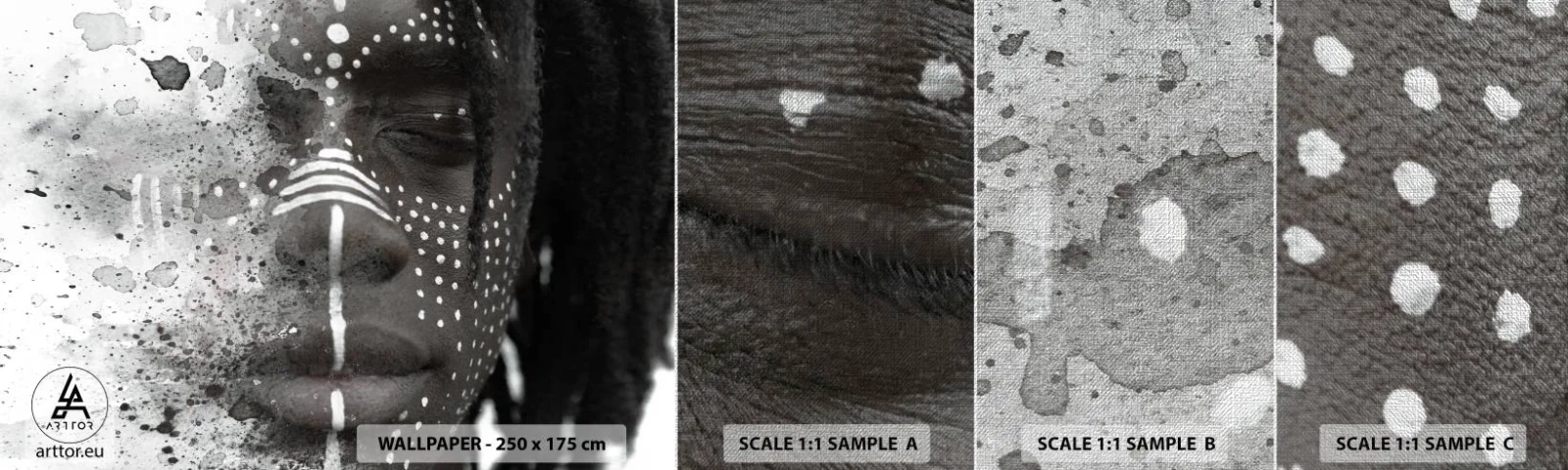 Fototapeta Próbka Premium Canvas - Odkryj pierwotnego ducha - Portret Kobiety, Kobieta, Afroamerykanka - 100x30 cm