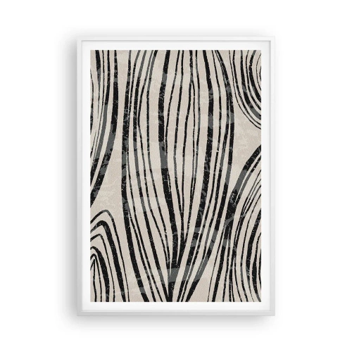 Plakat w białej ramie - Rozlewisko linii - 70x100 cm