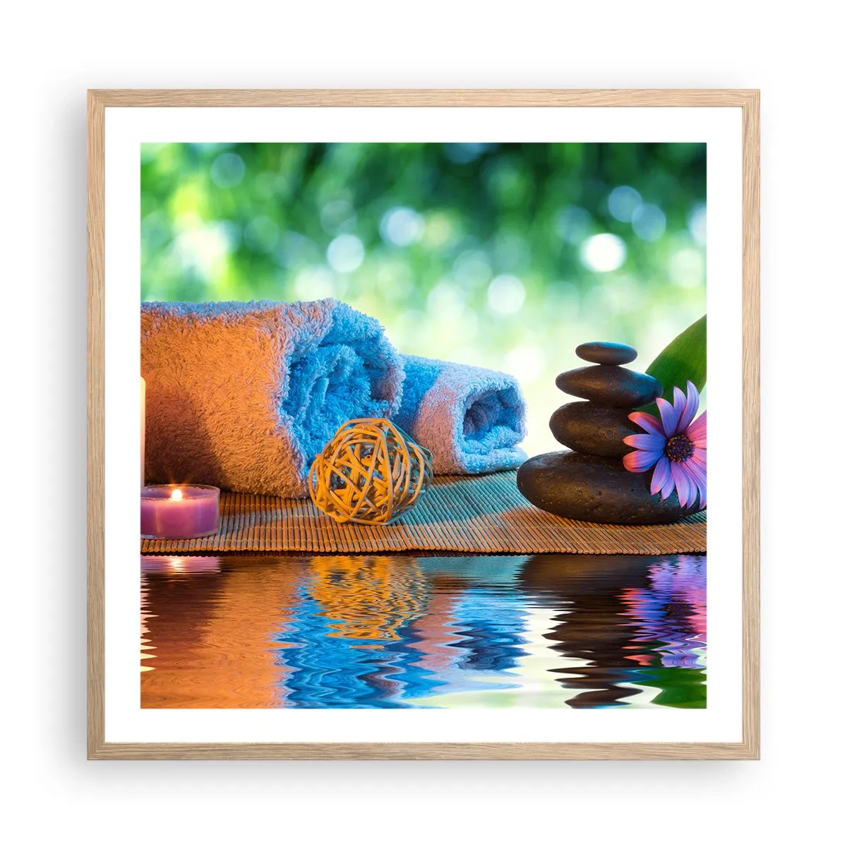 Plakat w ramie jasny dąb - Czas dla ciała - 60x60 cm