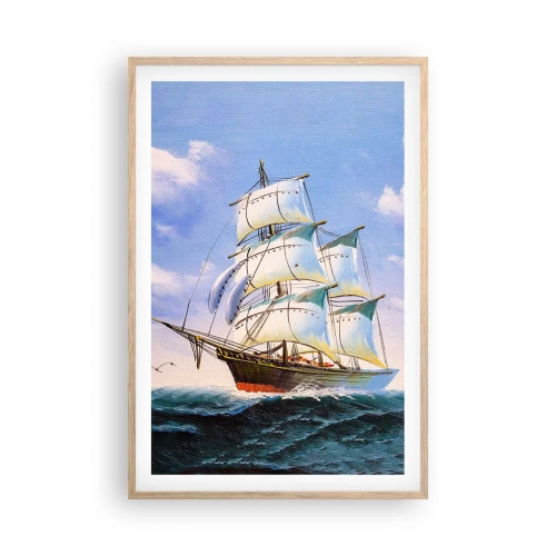Plakat w ramie jasny dąb - Dumnie z wiatrem - 61x91 cm