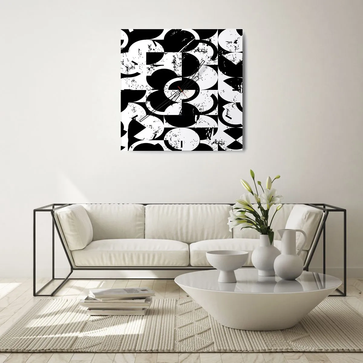 Zegar ścienny - Białe jest białe, a czarne czarne - 30x30 cm