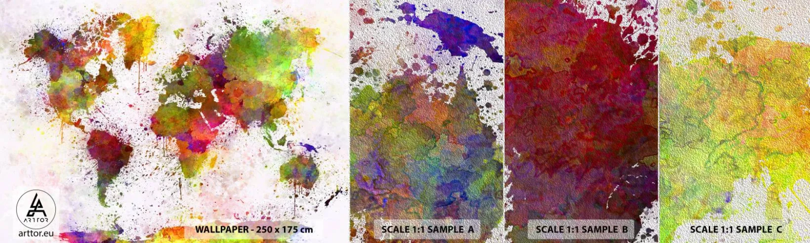 Fototapeta Próbka Premium Sand - Jakoś tak samo wyszło - Mapa Świata, Kontynenty, Sztuka - 100x30 cm