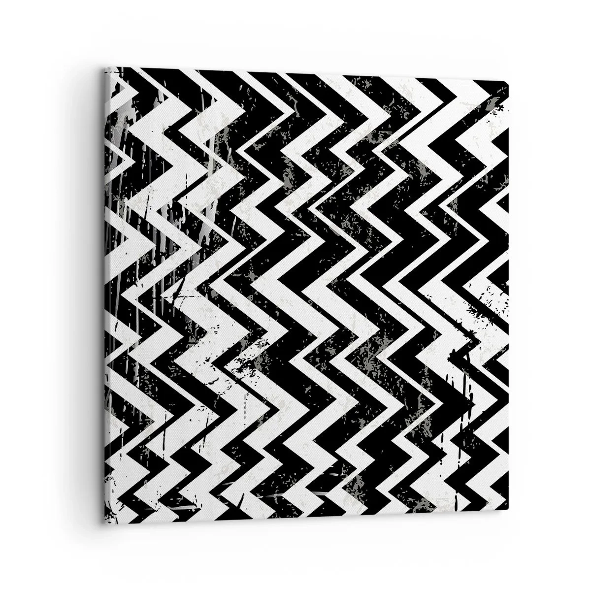 Obraz na płótnie - Zyg-białe, zag-czarne - 50x50 cm