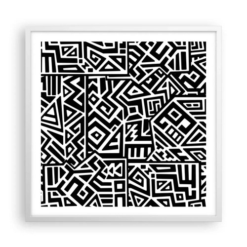 Plakat w białej ramie - Kompozycja prekolumbijska - 60x60 cm