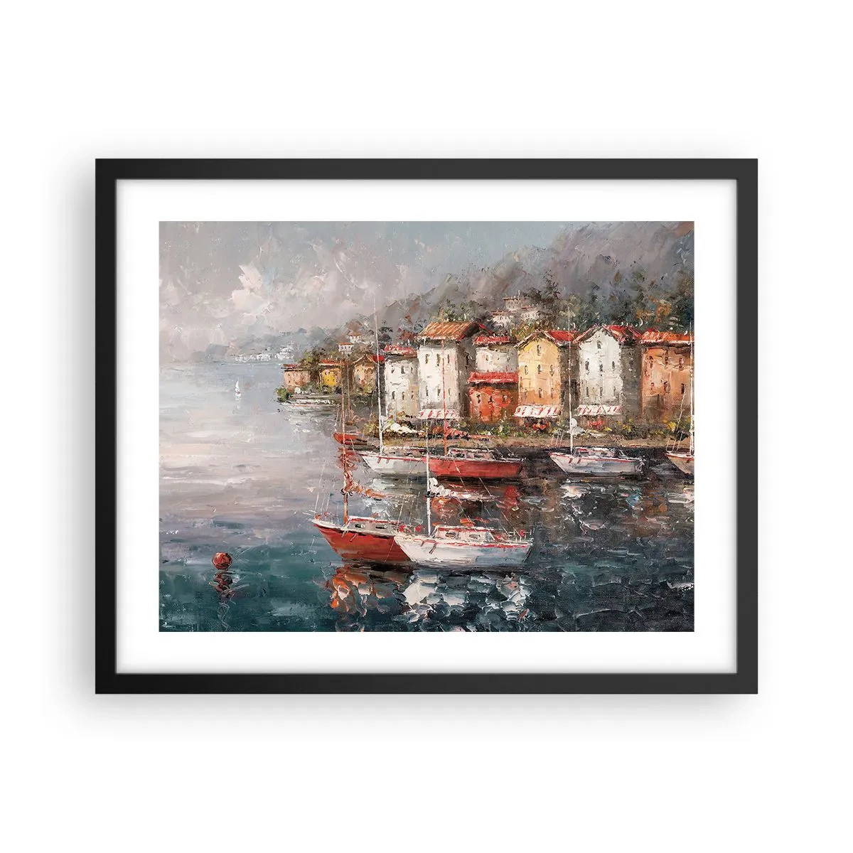 Plakat w czarnej ramie - Romantyczna przystań - 50x40 cm