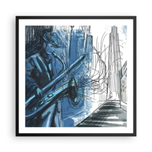 Plakat w czarnej ramie - Miejska rapsodia - 60x60 cm