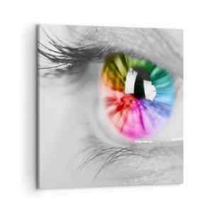 Obraz na płótnie - Patrzeć na świat kolorowo - 50x50 cm