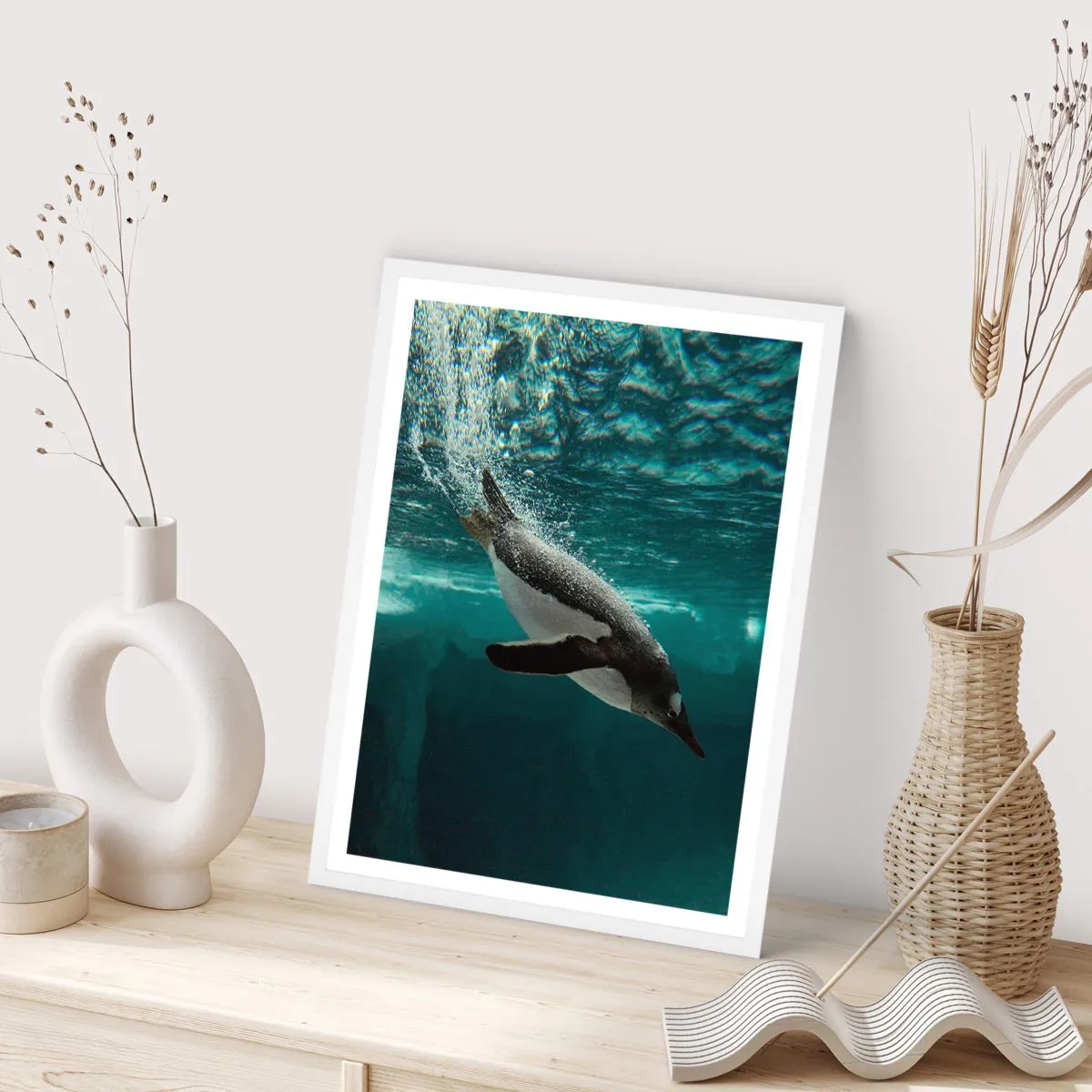 Plakat w białej ramie - Witaj w moim świecie - 70x100 cm