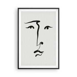 Plakat w czarnej ramie - Portret jedną kreską - 61x91 cm
