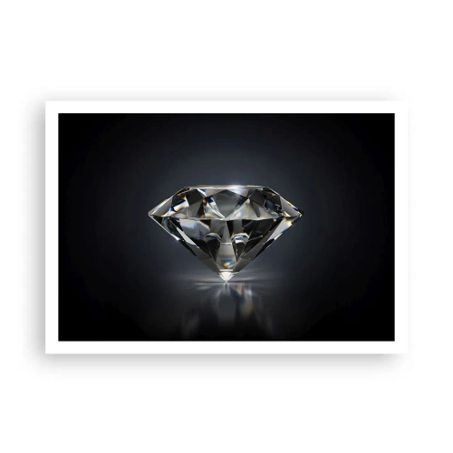 Plakat - Diament na ciemnym tle w artystycznym ujęciu - 100x70cm - Best girls friend - Nowoczesna dekoracja ścienna do salonu i sypialni ARTTOR