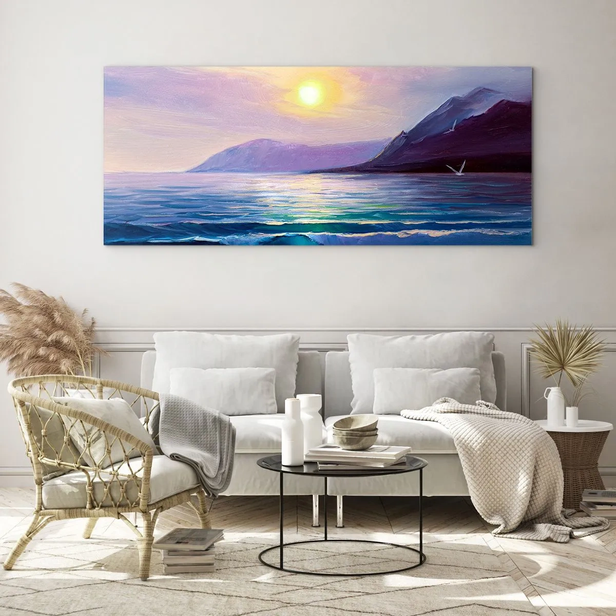 Obraz na szkle - Kryształ wody i powietrza - 100x40 cm