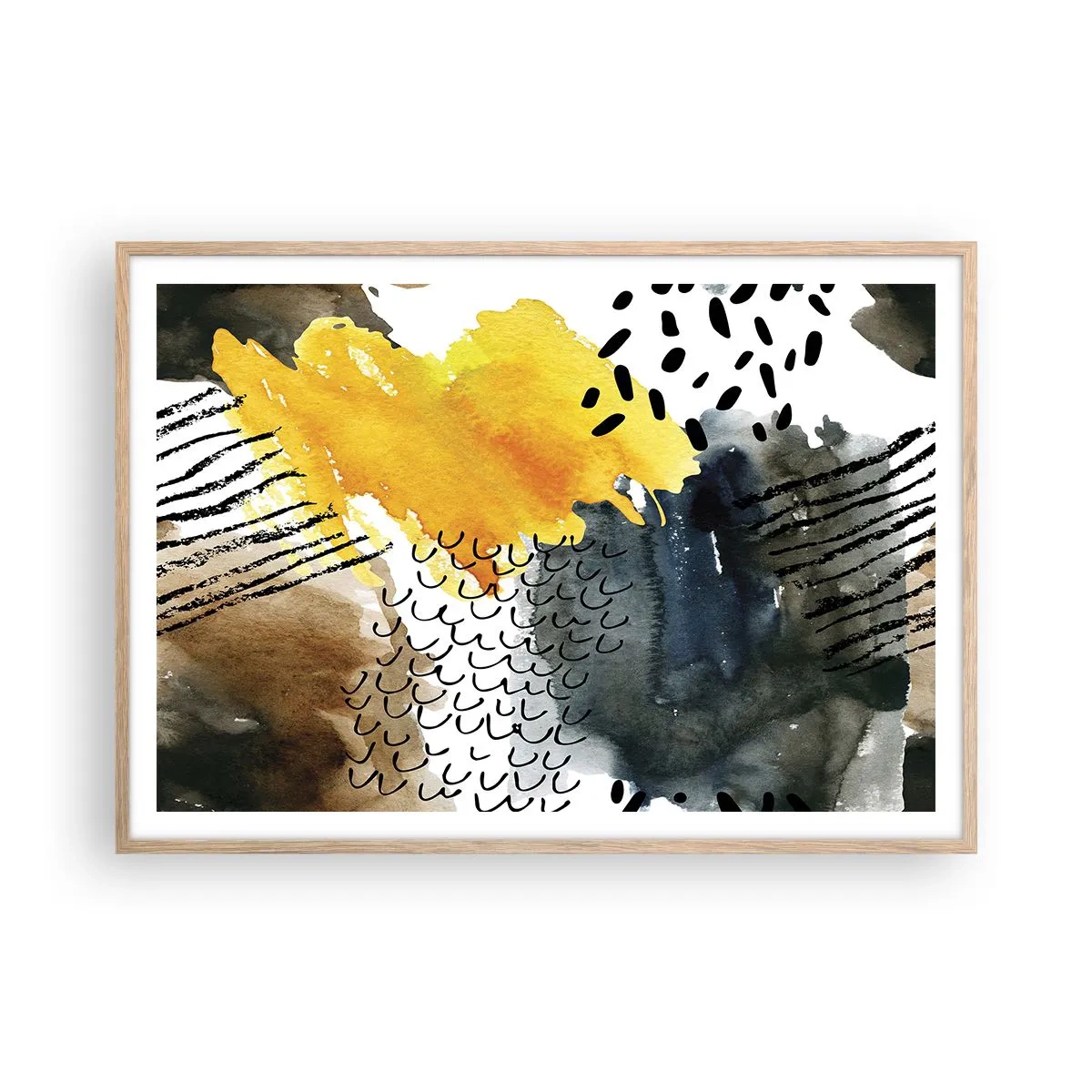 Plakat w ramie jasny dąb - Spotkanie żywiołów - 100x70 cm