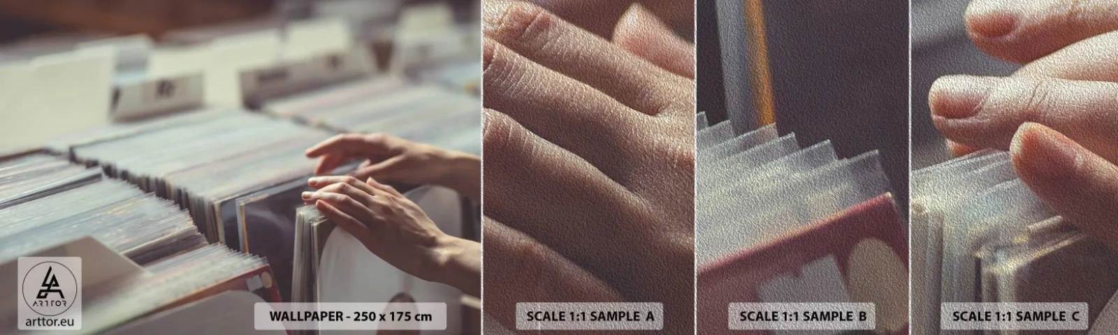 Fototapeta Próbka Premium Sand - W poszukiwaniu wzruszeń - Płyta Winylowa, Muzyka, Sklep Muzyczny - 100x30 cm