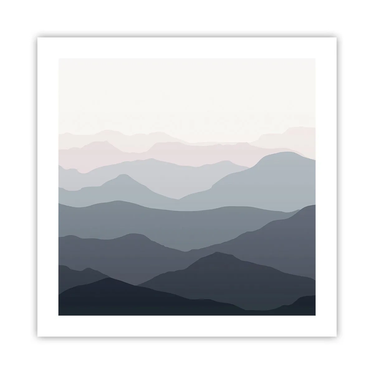 Plakat - Fale gór - 50x50 cm