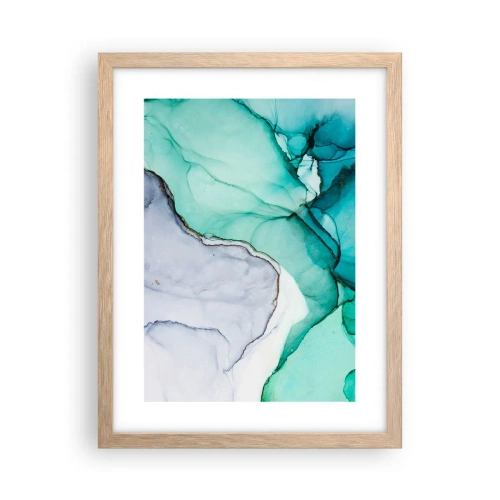Plakat w ramie jasny dąb - Studium w turkusie - 30x40 cm