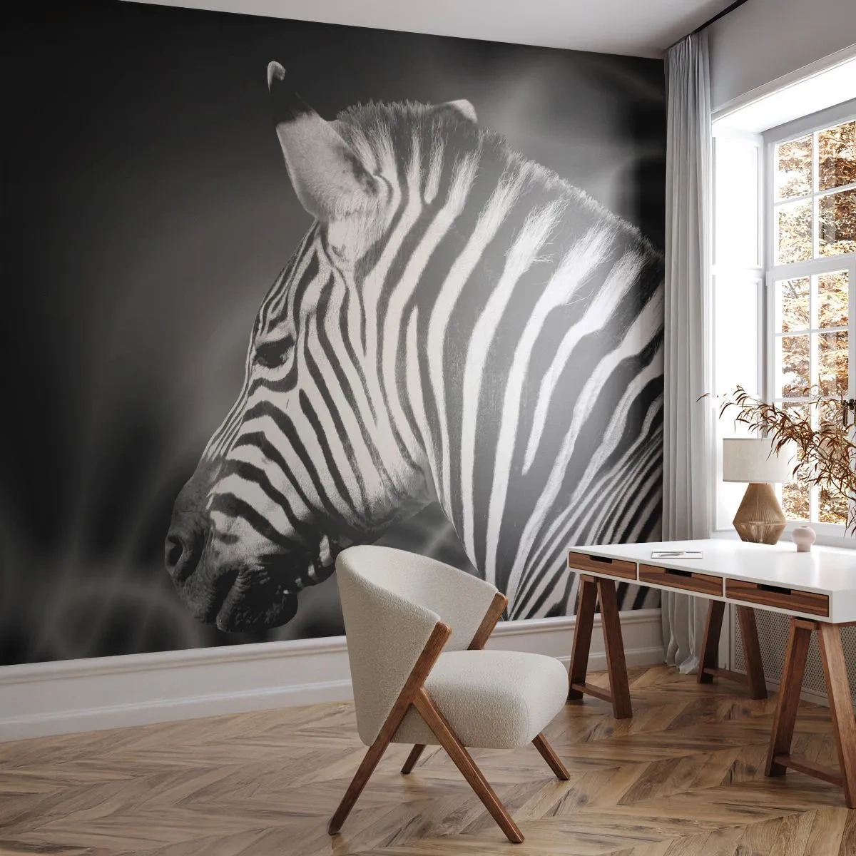 Fototapeta Samoprzylepna Deluxe Sticker - Białe jest białe, a czarne jest czarne - Zebra, Czarno-Biały, Zwierzęta - 100x70 cm