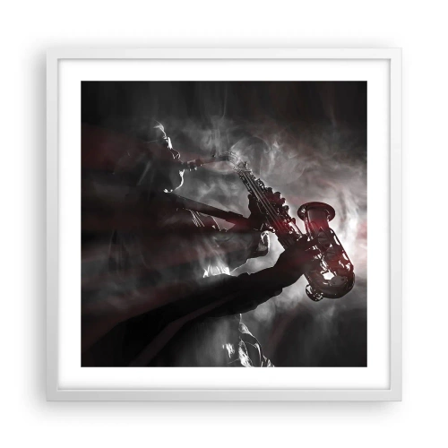 Plakat w białej ramie - W oparach jazzu - 50x50 cm