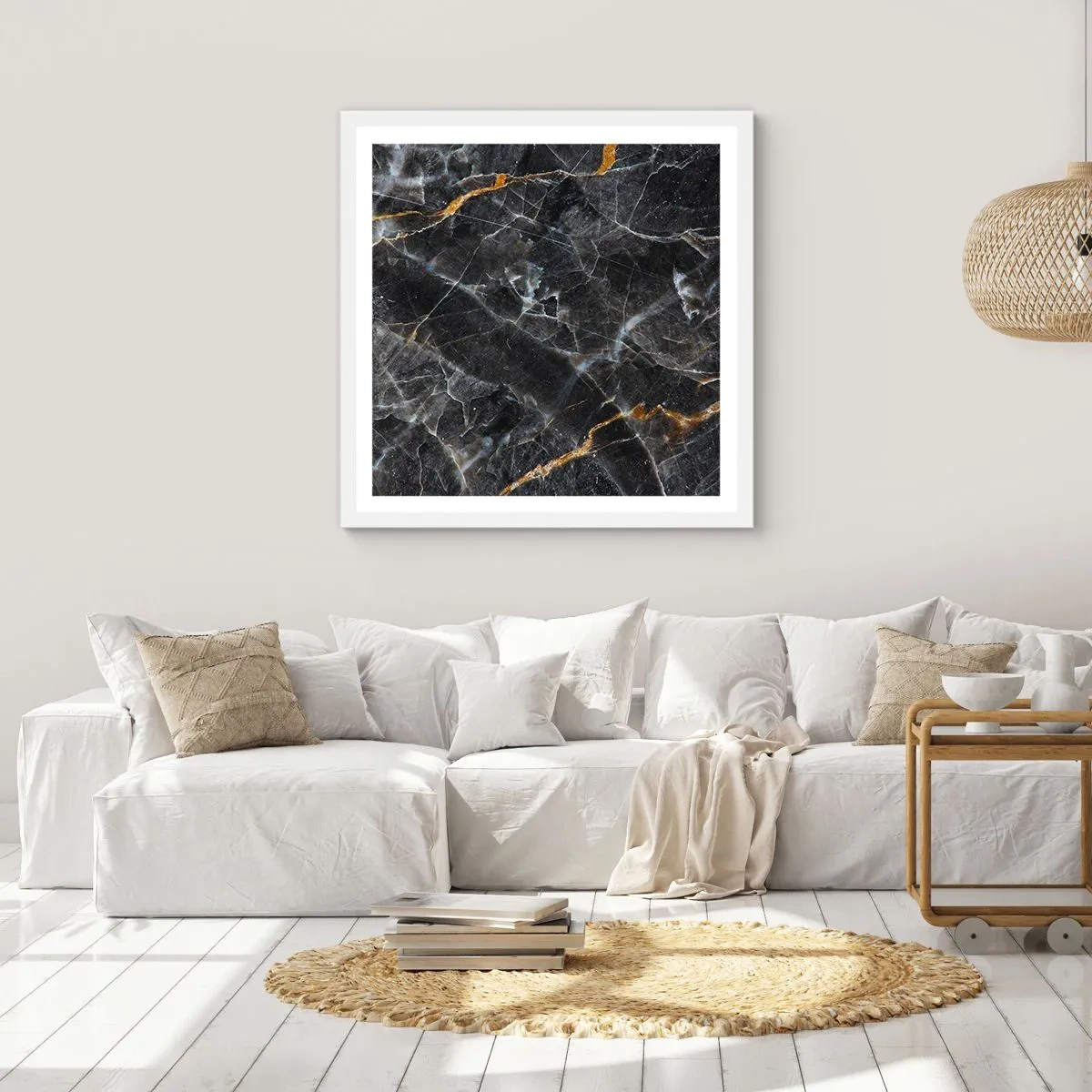 Plakat w białej ramie - Wewnętrzne życie kamienia - 60x60 cm