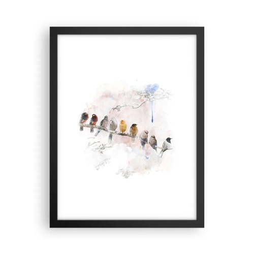 Plakat w czarnej ramie - Skrzydlate spotkanie - 30x40 cm
