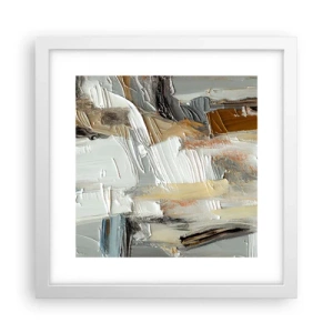 Plakat w białej ramie - Barwne nawarstwienia - 30x30 cm