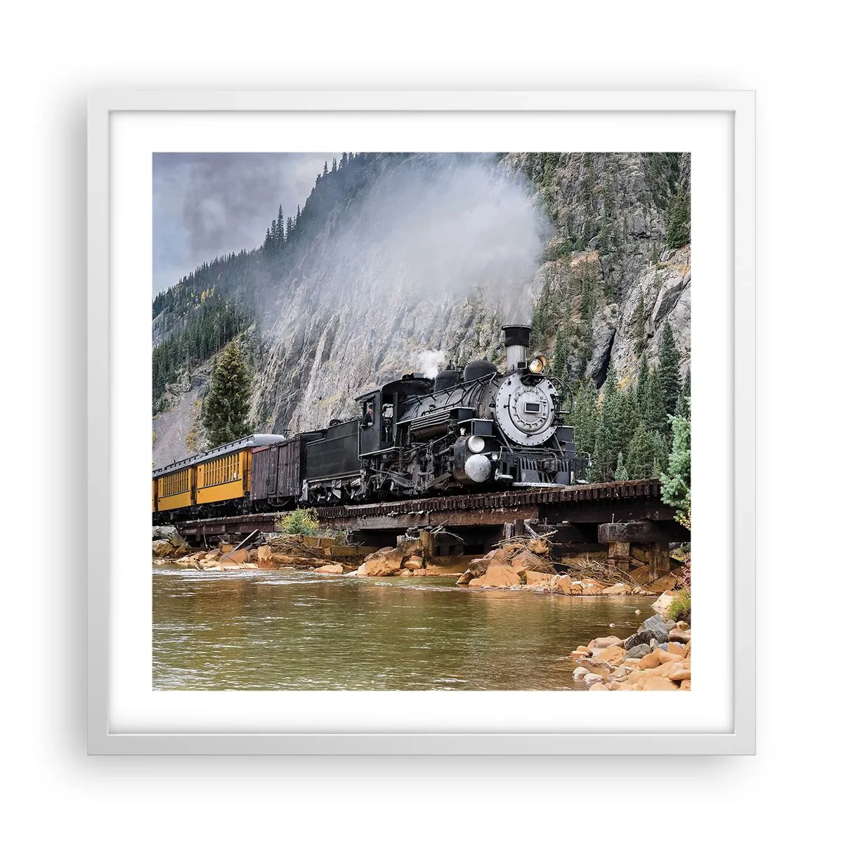 Plakat w białej ramie - A dokąd to? Dokąd? - 50x50 cm