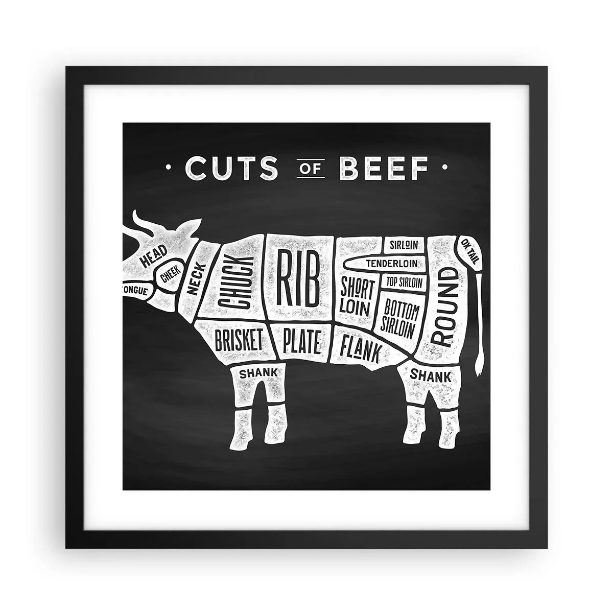 Plakat w czarnej ramie - Elementarz masarza - 40x40 cm