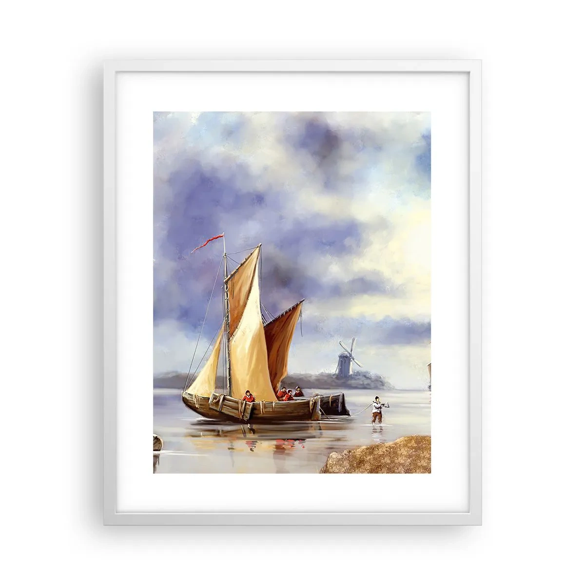Plakat w białej ramie - Powrót żeglarzy - 40x50 cm