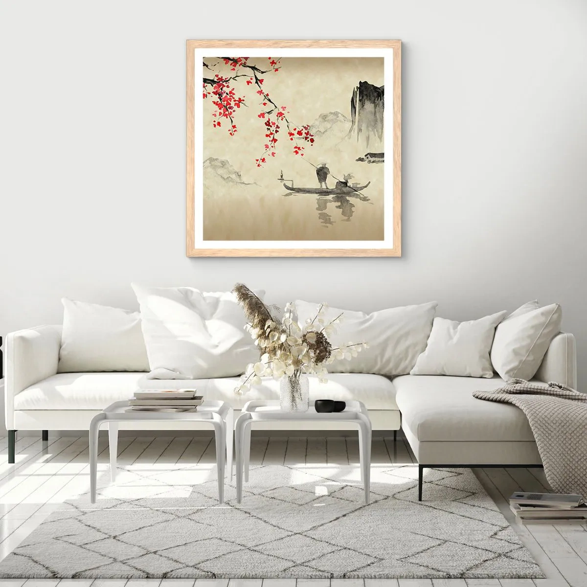 Plakat w ramie jasny dąb - W kraju kwitnącej wiśni - 30x30 cm
