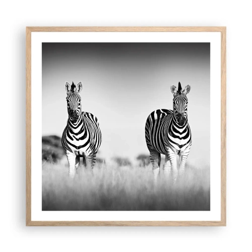 Plakat w ramie jasny dąb - A jednak świat jest czarno-biały - 60x60 cm