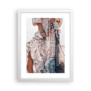 Plakat w białej ramie - Dzieci kwiaty w drodze - 30x40 cm