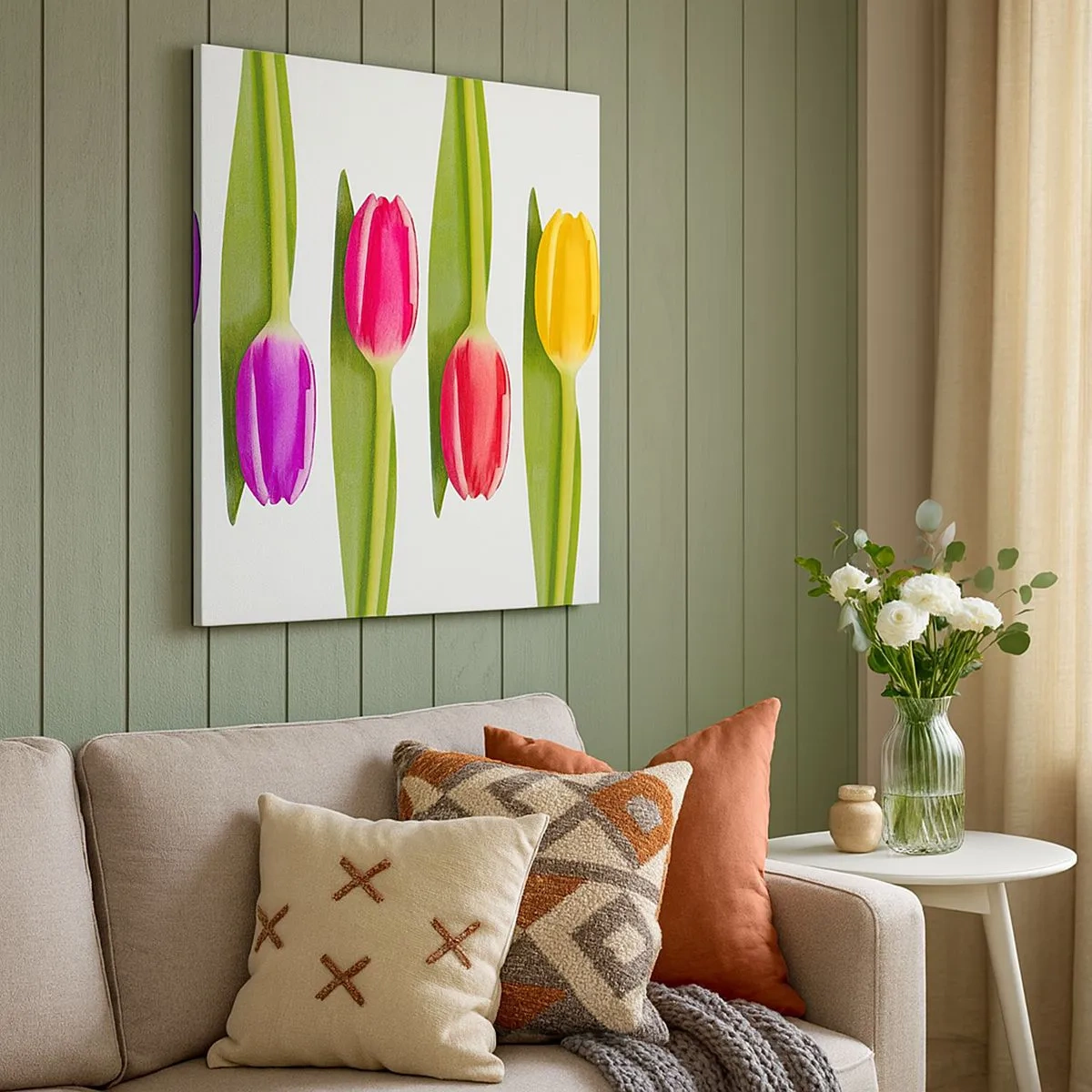 Obraz na płótnie - Tęczowa kompozycja - 30x30 cm