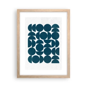 Plakat w ramie jasny dąb - Koła i półkola - 30x40 cm