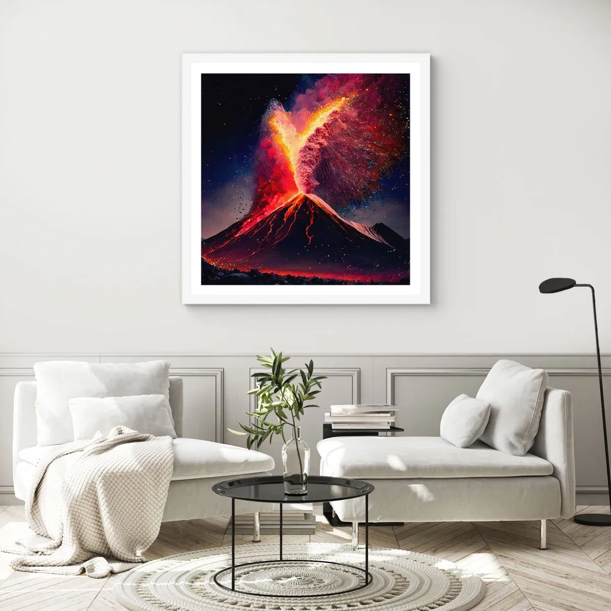 Plakat w białej ramie - Piękno i groza - 50x50 cm