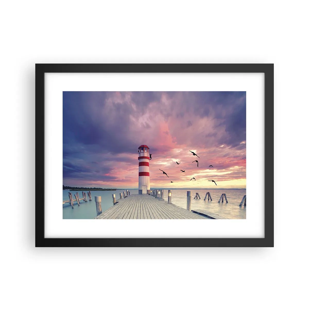 Plakat w czarnej ramie - Pora do portu - 40x30 cm