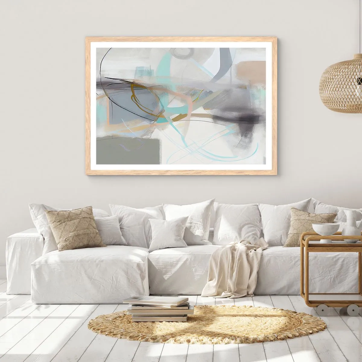 Plakat w ramie jasny dąb - Abstrakcja zamglona - 50x40 cm