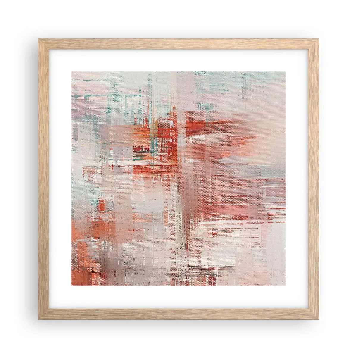 Plakat w ramie jasny dąb - Zamglone. Ale różowe - 40x40 cm