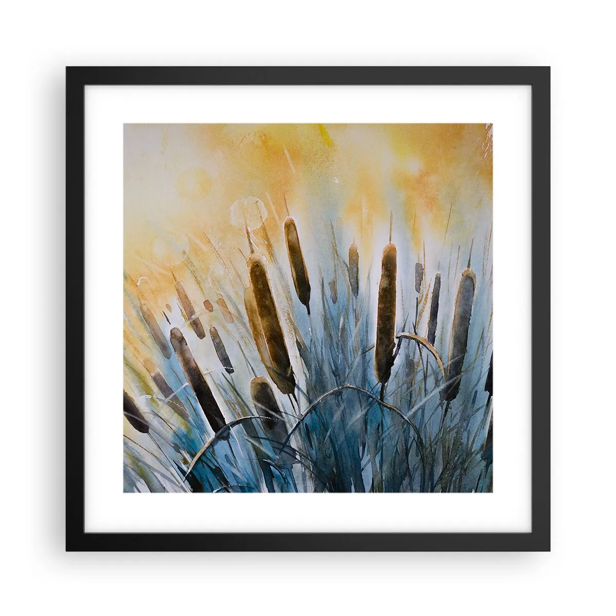 Plakat w czarnej ramie - Chłód wody, słońca żar - 40x40 cm